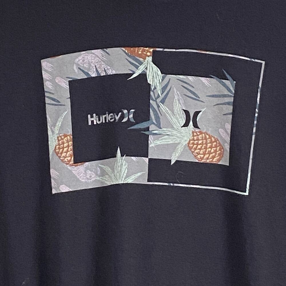 Hurley T Shirt Men's Large Graphic Pineapples Crew Neck Long Sleeve Pullover - Picture 2 of 6